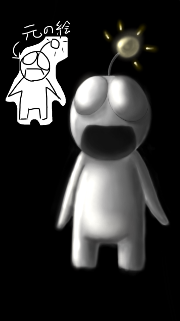 小6の時に考えたキャラ(左上)を真面目に描いてみたら怖かったw