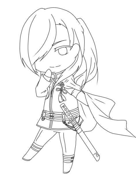塗り絵 青江