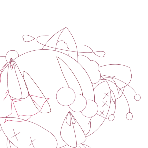 花が舞う　塗り絵
