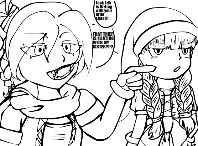 Veronica and Mia Lineart