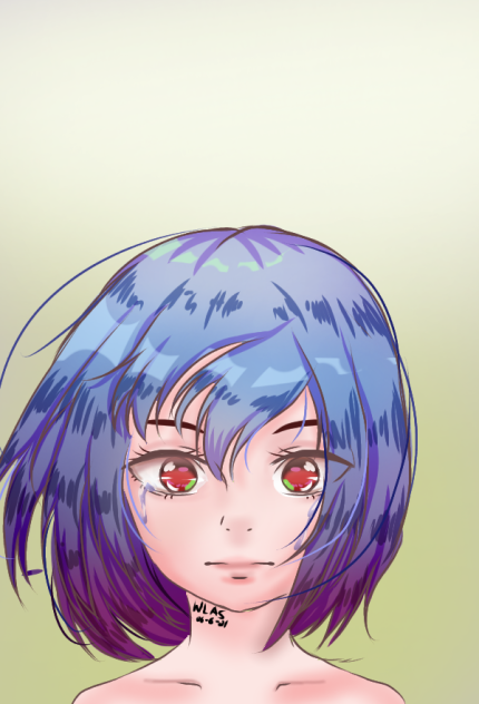 girl with blue hair