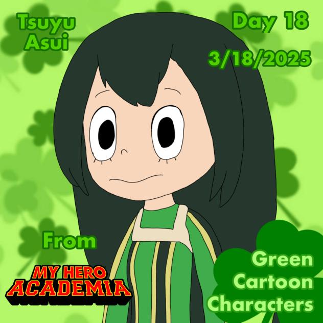 Green Cartoon Characters Day 18 Tsuyu