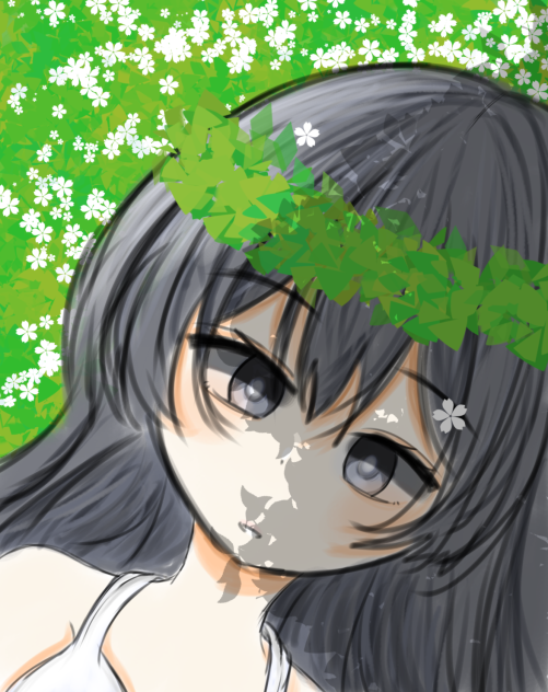 Flowers and girl