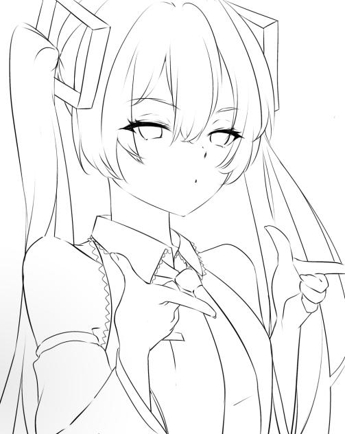 【塗り絵】初音ミク((σ・∀・)σｹﾞｯﾂ!!)