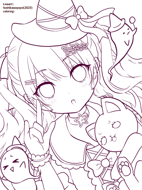 キラキラマジカル(ぬりえ)