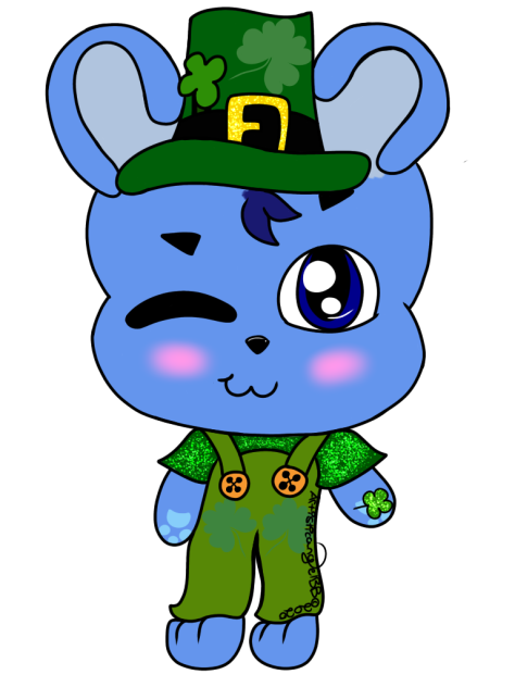 St Patricks Day Blue Bear - Speedpaint