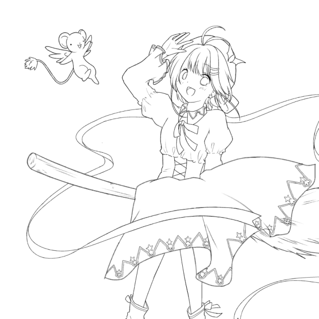 木之本 さくら 線画