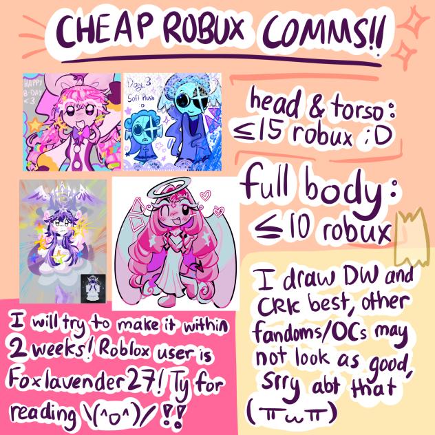 CHEAP ROBUX COMMISSIONS!!!