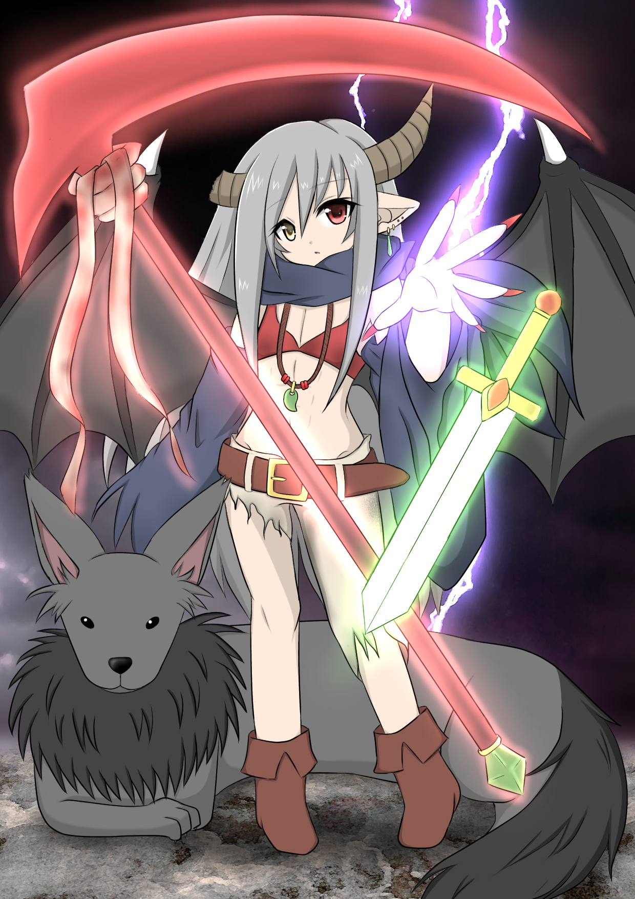 悪魔の姿を書いたイラスト。 悪魔は恐ろしい、会わないなら会わない方がいいマジで 新衣装が大変良かった🥹 #魁星 #かいせ絵 #にじさんじ