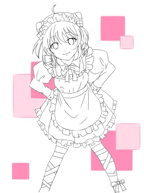 メイド のあさん 塗り絵 - ibisPaint