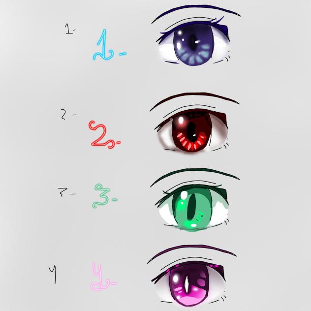 anime eyes 💙❤️💚🩷