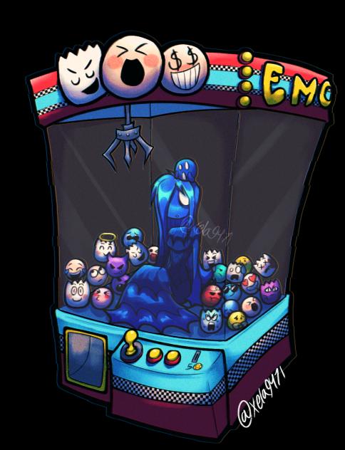 [scream] in a claw machine with emojis