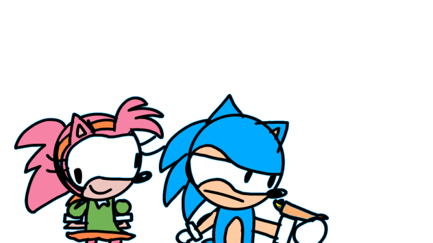 and she catches up to Sonic