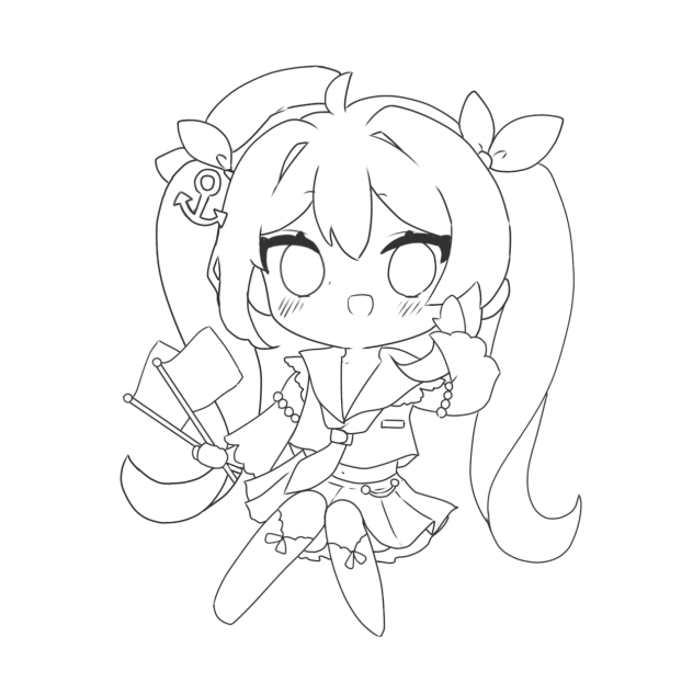 マリーンミク線画