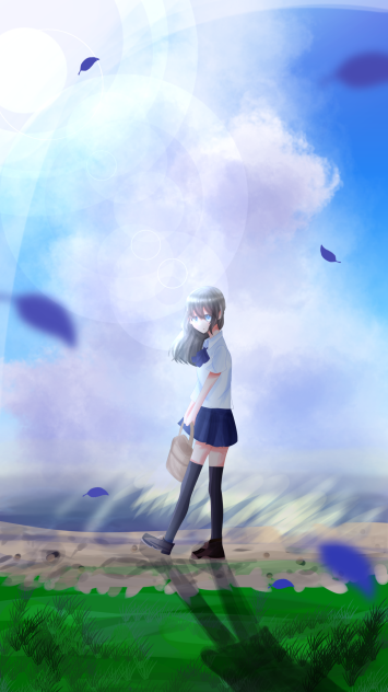 高く舞い上がる雲の下で