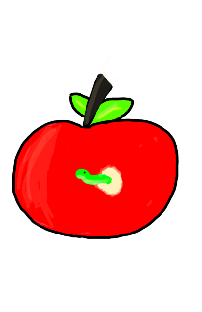 Worm in apple
