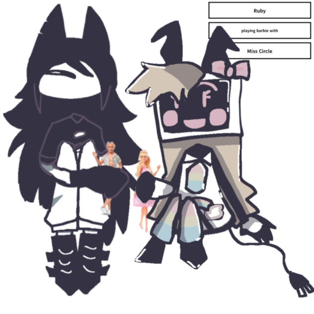 Ruby play Barbie with miss circle