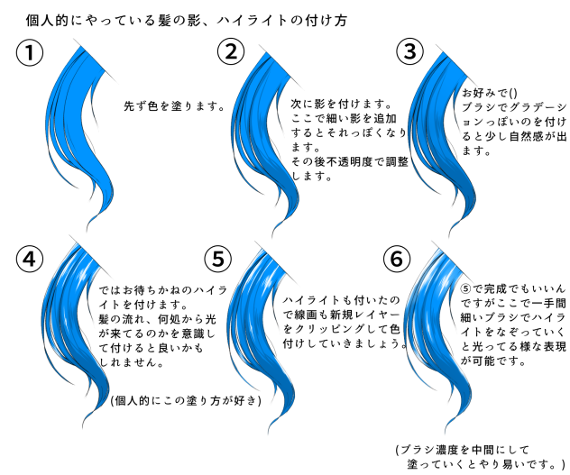 個人的な髪の毛の塗り方 Ibispaint