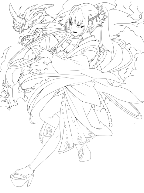 ★妖艶な人外纏しお姉様★(線画)