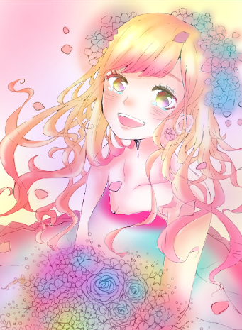 花×女の子  塗らせていただきました！