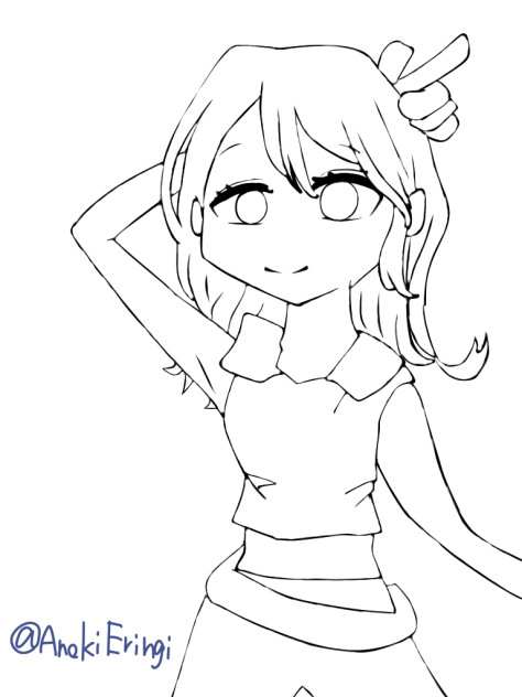 謎ポーズ  線画