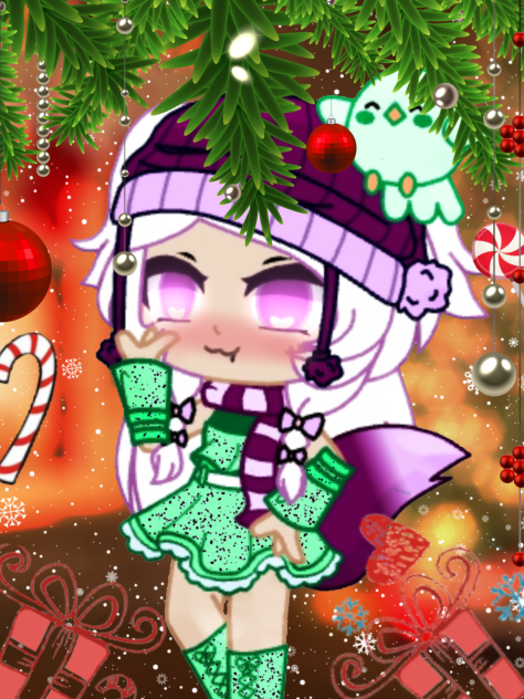 девочка Gacha Club на Новый год