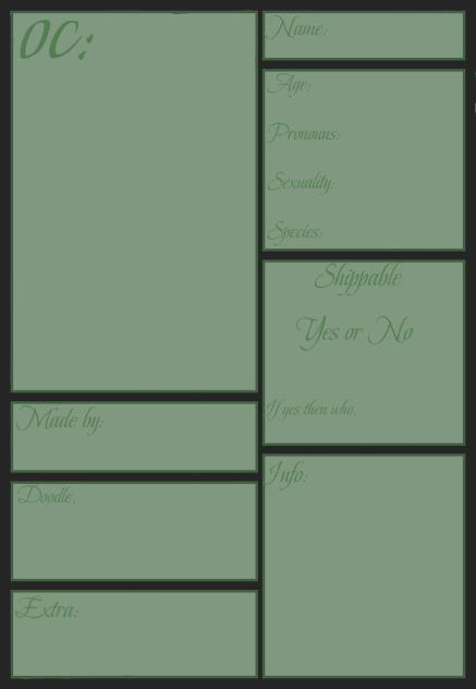 New school, character sheets