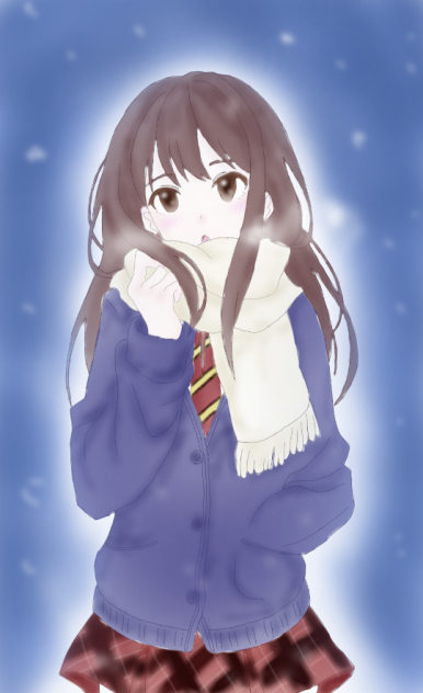 マフラー少女お借りしました Ibispaint