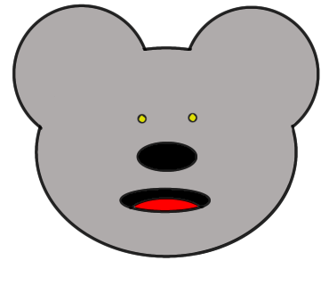 コアラのイラストを描きました(円定規・楕円定規・描画ツール使用)