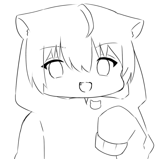 ミニ猫丸　線画