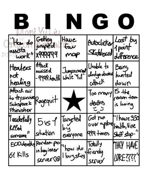 PHIGTHING BINGO!!