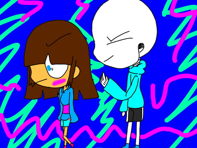 BOOMX4 pic with sans and flustered frisk