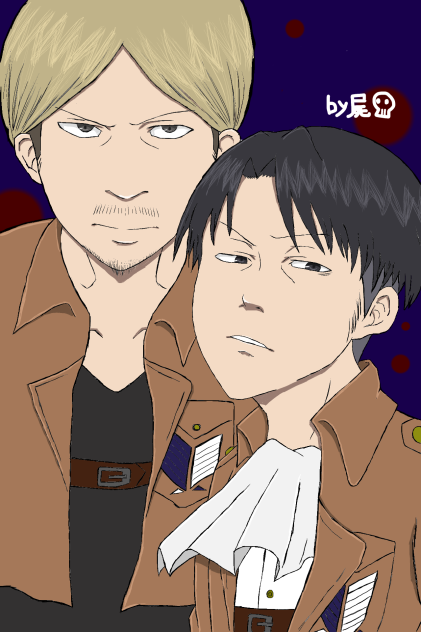 リヴァイ＆ミケ(贈呈画)