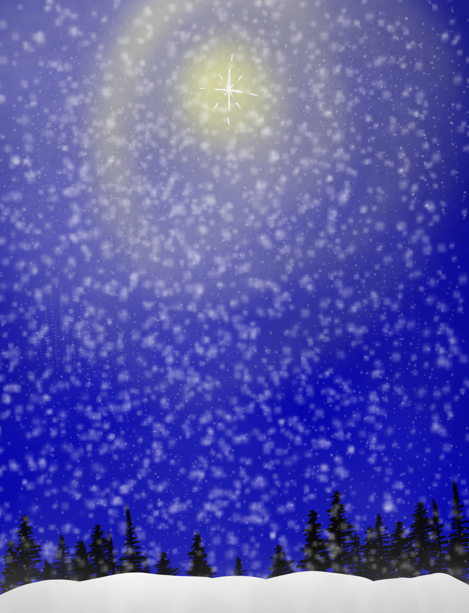 Snowy winter night - ibisPaint