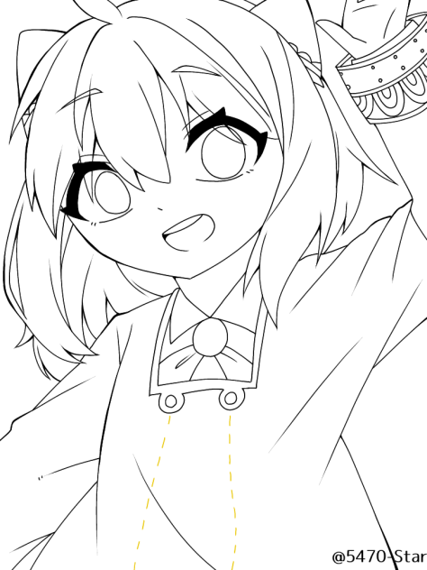 「...！」(線画)