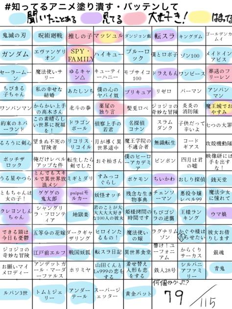 アニメ！