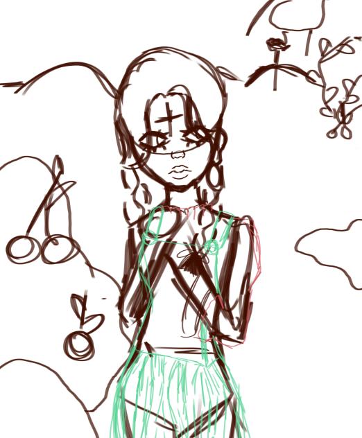 Girl with oranges or cherries❓️