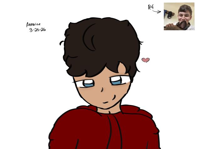 Pic of me to a drawing of my Bf