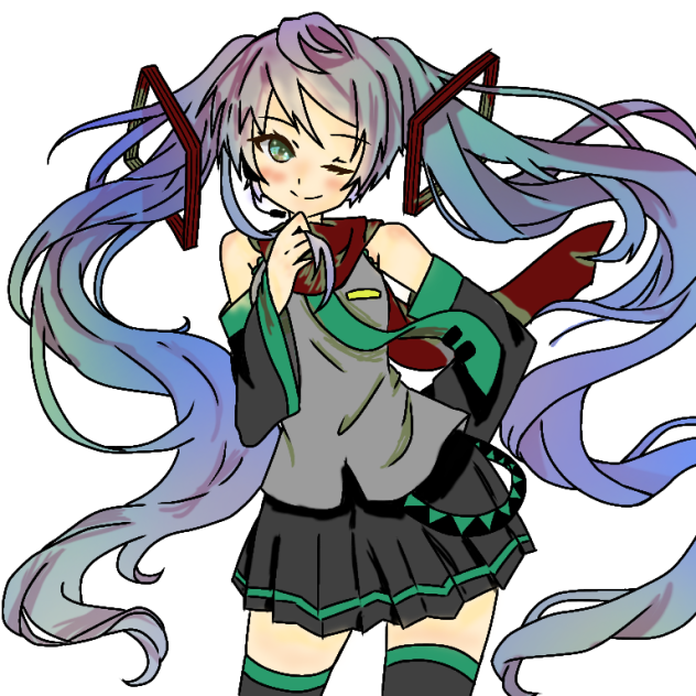 初音ミク 影などいろいろあり  色塗り