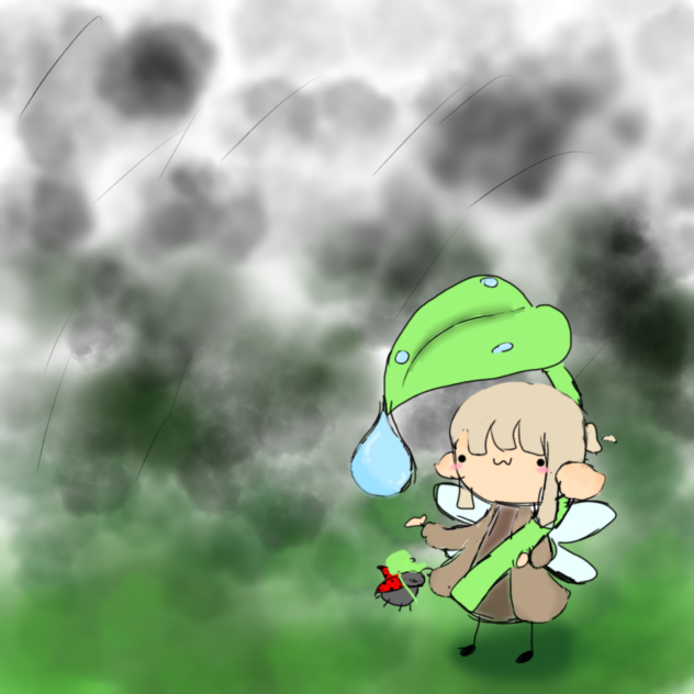 Fairy holding leaf🧚🥬🍃