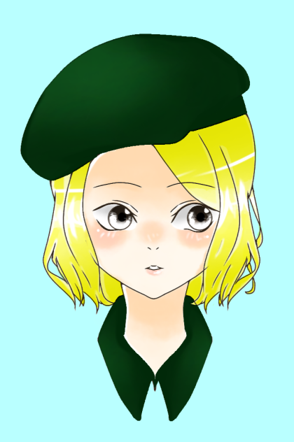 少女(線画借りました)