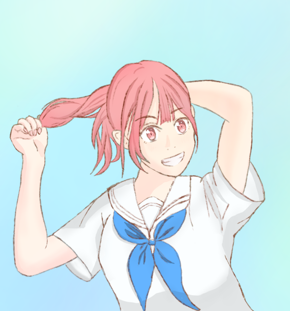 トレースからのアニメ風イラスト Ibispaint