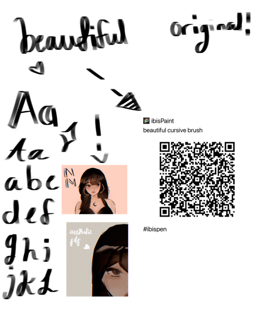 Beautiful cursive and drawing brush