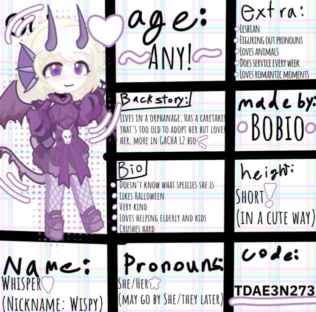 Wispy~First Love Oc~ Bobio's Oc