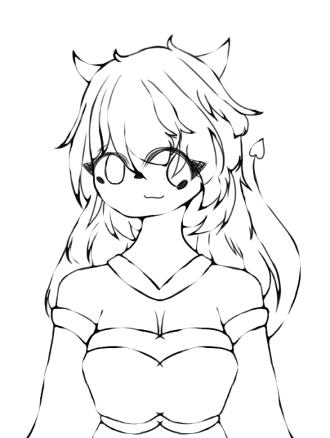 A Nice Demon Lineart