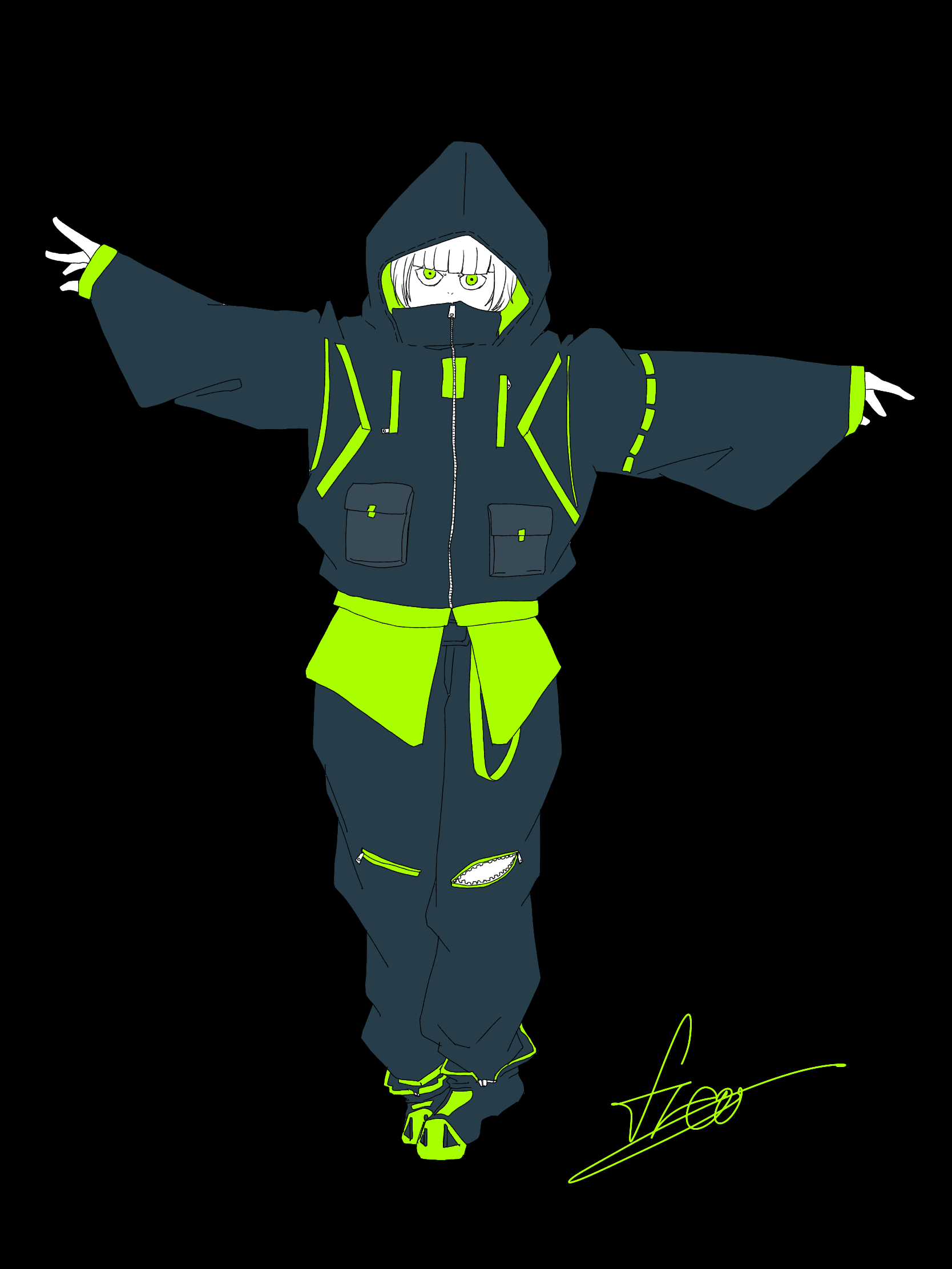 サイバーパンクな女の子 Ibispaint