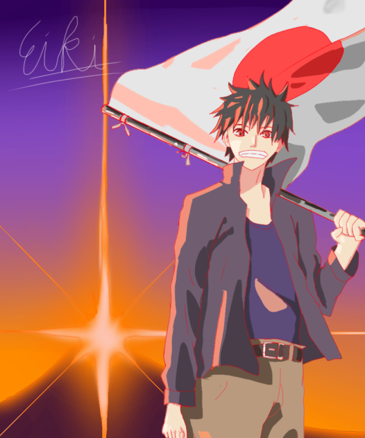 日本国旗とオリキャラ