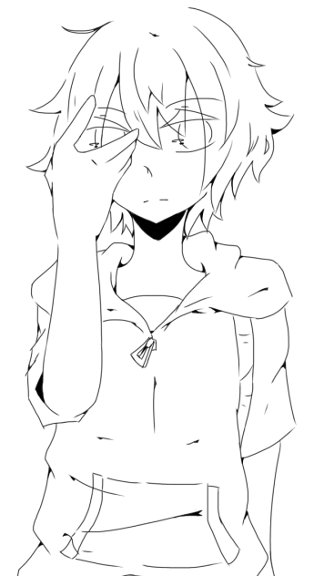 目を凝らす【線画】