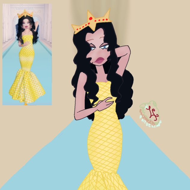 un vestido dorado