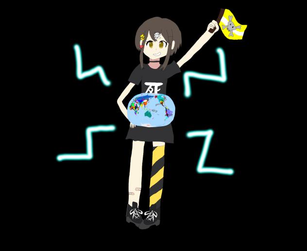 地球儀とフラグちゃん